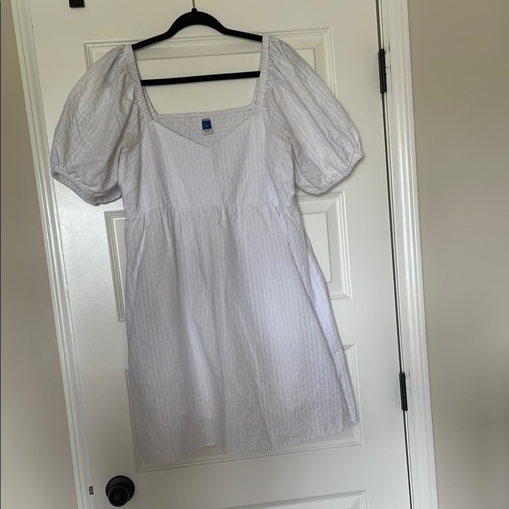 Old Navy White Puff Sleeve Dress